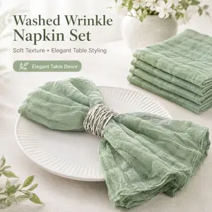 12 Piece Lace Napkin Set, Light Summer Fabric Napkins, 20x20 Inches, Ideal for Weddings, Baby Baptisms, Parties