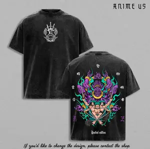 Roronoa Zoro Vintage Washed Oversized T-Shirt – One Piece Anime Graphic Tee, Asura Three Sword Style Dark Manga Art Shirt, Anime Streetwear Apparel, Soft Cotton Casual Unisex Top, Gift for One Piece Fans