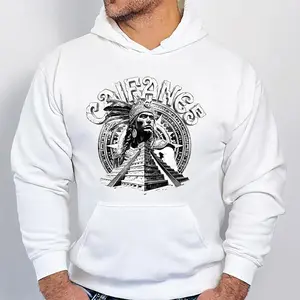 Caifanes Latin Rock Legend Hoodie - Aztec Pyramid Edition, Fleece Fabric Pullover Unisex Casual Streetwear Trendy Top for Men for Women