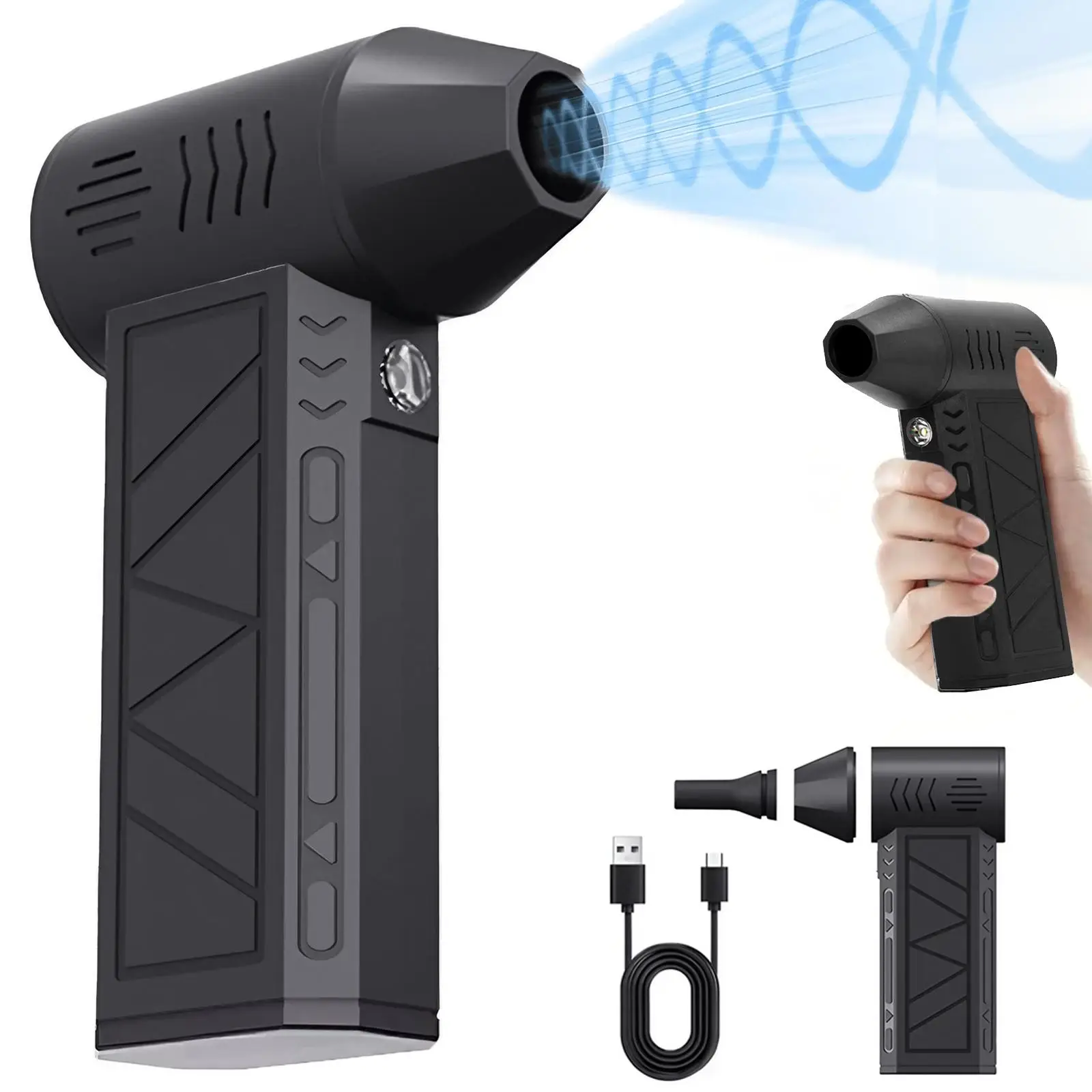 Portable Handheld Blower, Rechargeable Electric Blower, High Speed 110000RPM Brushless Motor Blower, Suitable for Outdoor Barbecue, Computer Cleaning