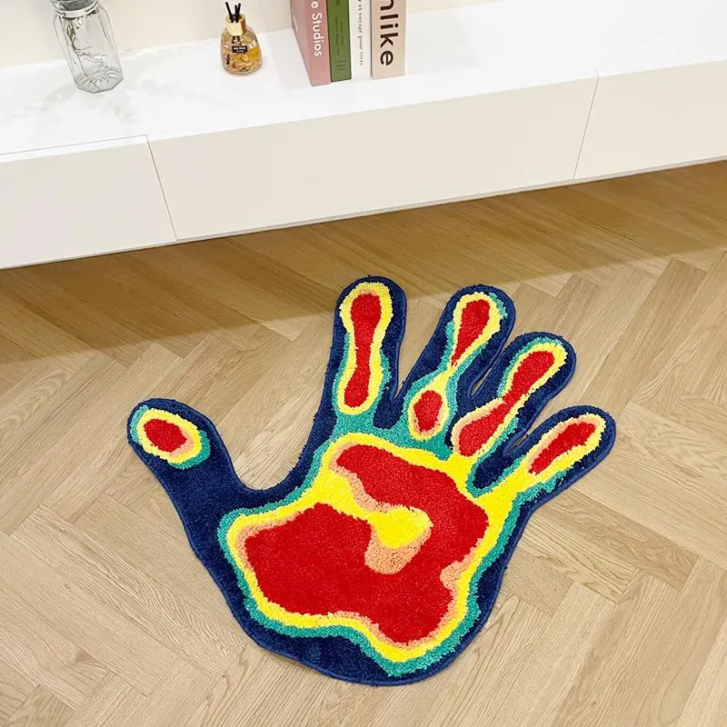 Hand Shaped Soft Rug, Modern Abstract Rug, 1 Count Creative Non-slip Carpet, Decorative Mat for Home Living Room Bedroom, Abstract Area Rugs, Machine Washable Rugs, House Decor Rug