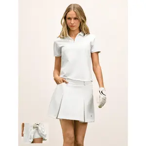 GLOWMODE Silky-Smooth Cool Feel UPF 50+ Sunproof Sweat-Wicking Quick-Dry Built-In Shorts Side Zipper Pockets Back Loop Pleated Back Design Mini Golf Skirt Golf Tennis Pickleball Daily Casual Wear