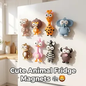 Cute Cartoon Magnetic Fridge Magnet, Kitchen Refrigerator Magnets for Utensils, Gift Idea, Non-Toxic
