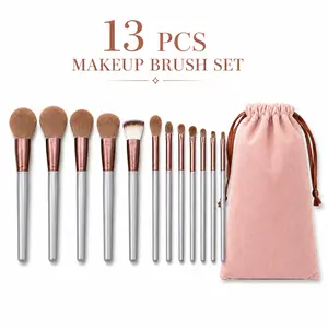 13 PCS  4-Season Green Vegan Cruelty-Free Makeup Brush Set, Ultra-Soft Synthetic Blending Bristles Full Kit for Eyeshadow, Blush, Concealer, BeautyTok Clean Girl Minimalist GRWM Essential, Portable Professional Starter Kit for Beginners, Budget Party Gift