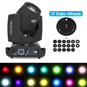 230W 7R/250W 8R Moving Head Light, Professional Stage Lighting, Beam Zoom 8-Prism 17 Gobe Patterns DMX for Wedding Party Nightclub DJ Disco Show Live Performances