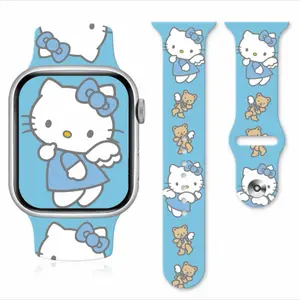 Sanrio Hello Kitty Cute Sport Silicone Strap - Adorable & Collectible Design for Fun and Playtime Wearable Blue Hellokitty
