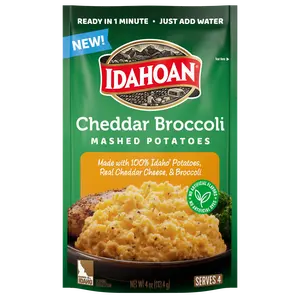 Idahoan Cheddar Broccoli Mashed Potatoes, 4 oz, Pack of 12