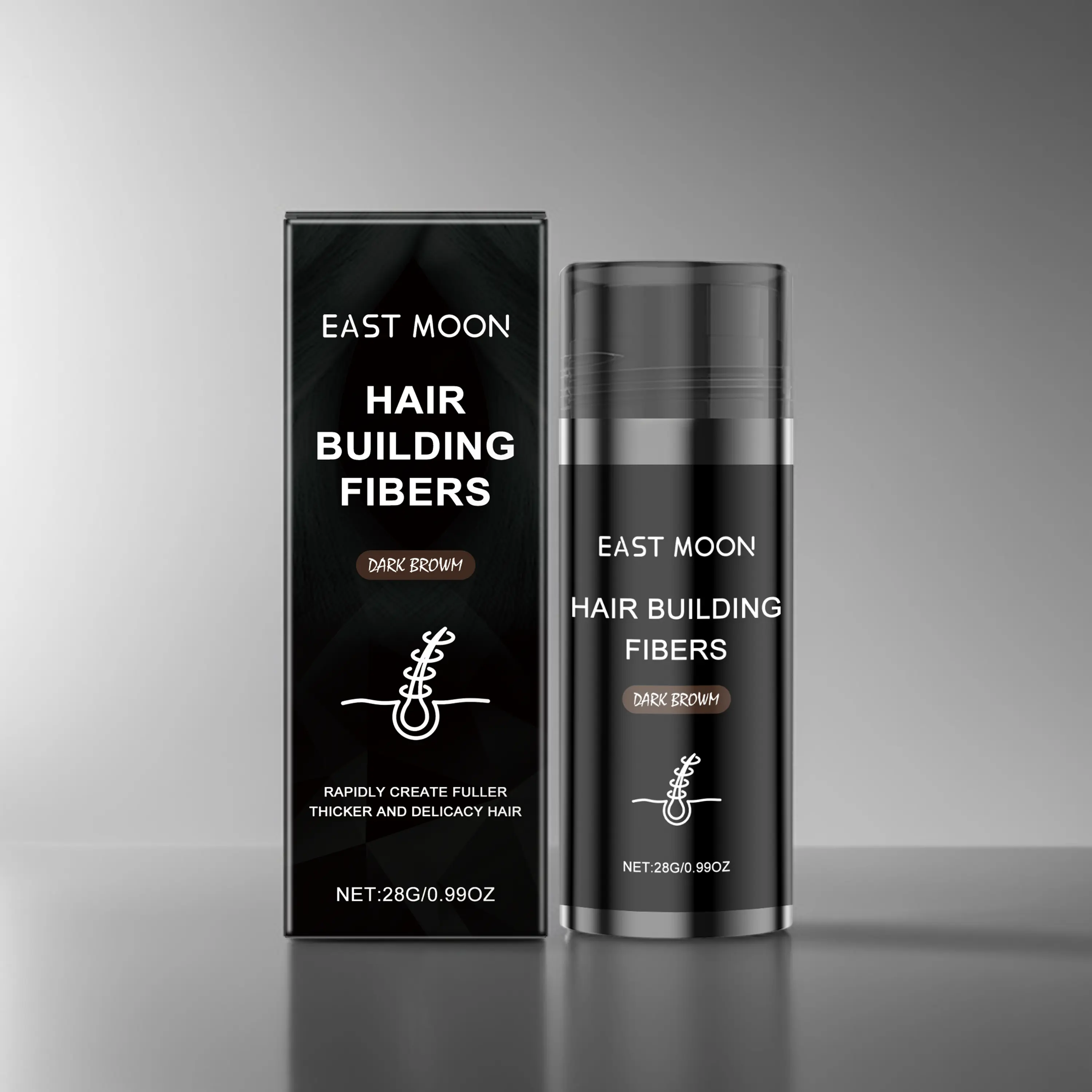 Hair Building Fibers 28g – Dark Brown – Instantly Creates Fuller, Thicker, Natural Looking Hair – Covers Thinning Spots & Scalp – Hair Thickening Fibers for Fine, Thinning Hair – Easy to Apply