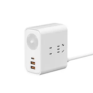 Portable Travel Socket Multi-Function with USB Charging Mini Household Travel Power Strip Retractable Cord Winder