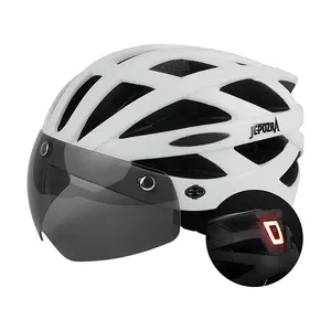 Bike Helmet for Men Women Bicycle Helmet with Removable Visor & Magnetic Goggles Adjustable Size Safety Breathable Mountain & Road Bicycle Helmets Adult Cycling Helmets with Taillight