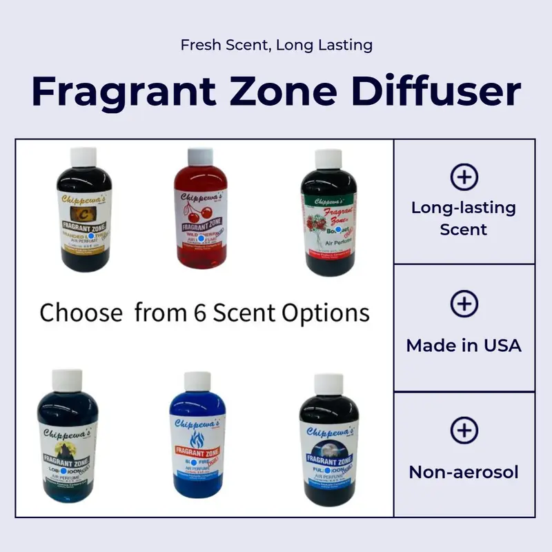 Chippewa Fragrant Zone Car Air Freshener - 8.5 oz Bottle, Floral Scent Oil Aroma for Automotive Vehicles, Office Use
