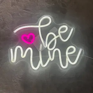 Handmade Acrylic LED Neon Sign with USB Dimmable Switch – Heart-Shaped Wall Art, Polished Metal Finish, Perfect for Bedroom, Living Room,