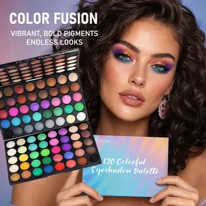 Veronni 120 Color Trio Eyeshadow Palette, High Pigment, Easy Blend, Matte Glitter Sparkle, Perfect for Daily, Party, Cosplay Makeup