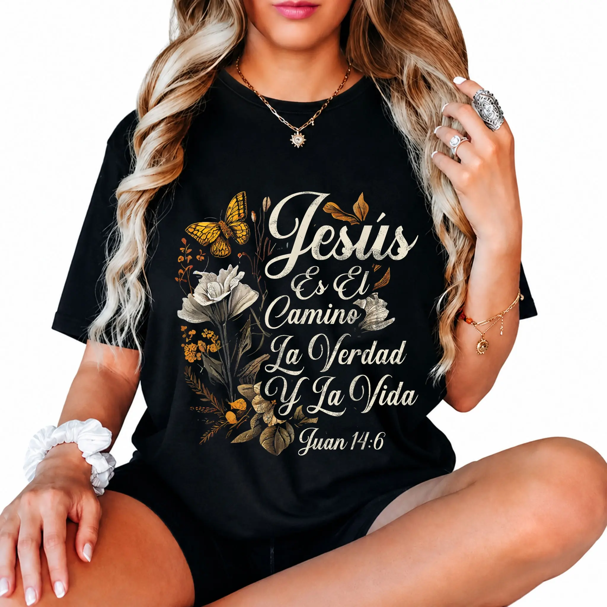 Cotton Christian Spanish Español Cristianos Religious Jesus God T-Shirt