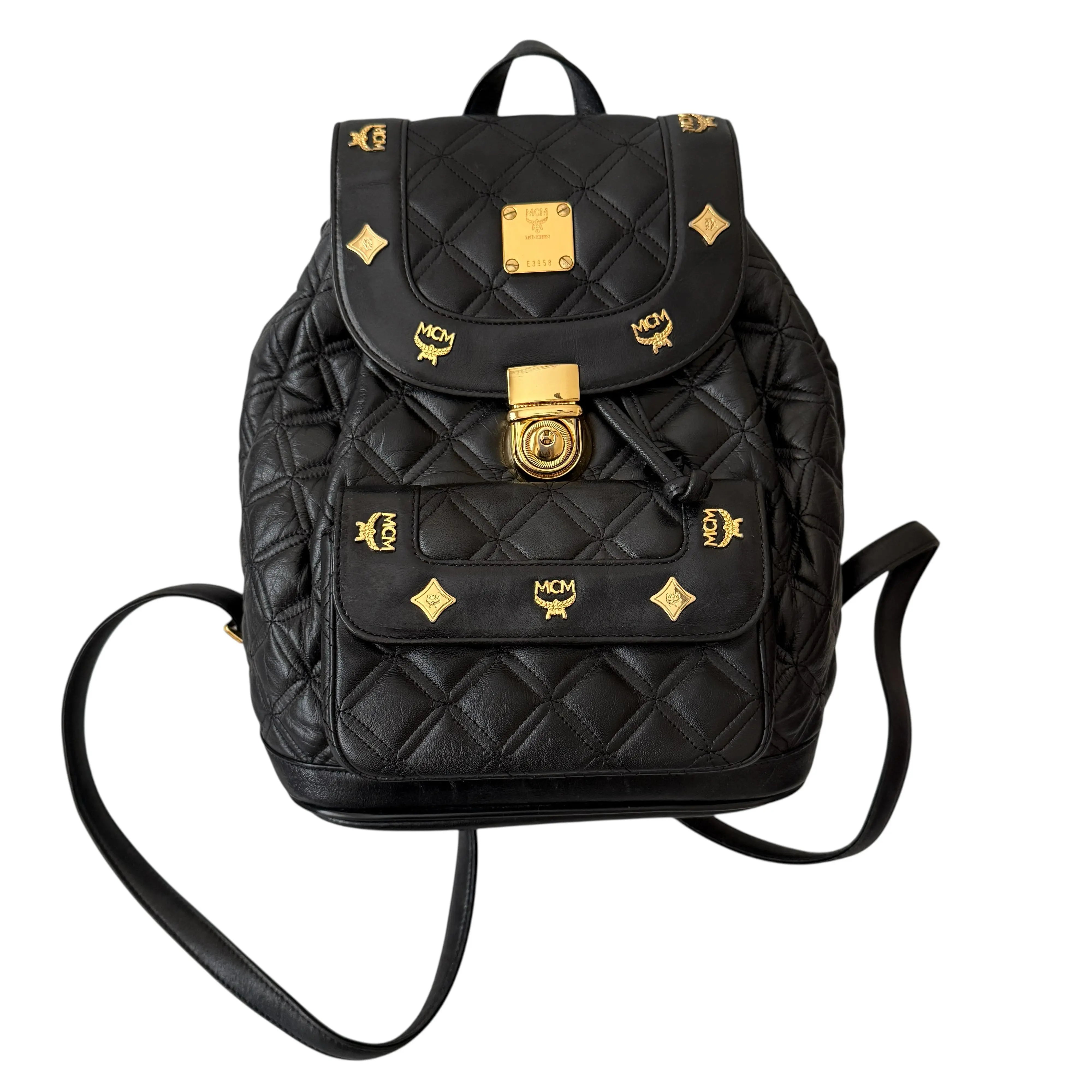 Mcm vintage bagpack authentic Vintage MCM Visetos backpack. Authentic MCM... | Depop main image 4