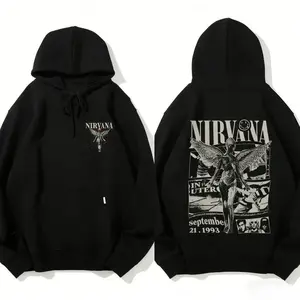 Vintage Retro Nirvana Band Hoodie Music Graphic Pullover Rock Band Hoodie Retro Music Hoodie for Music Lovers Casual Comfort Cotton Fit Unisex Men's and Women's Streetwear Sweatshirts Tops Long Sleeve Pocket T-shirts sweatshirts hooded sweatshirts