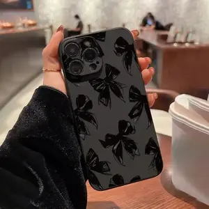 Bow Pattern Phone Case, Decorative Phone Protector Cover, Leaf Print Cover, Phone Accessories Compatible with iPhone 15 14 13 12 11 7, Casing, Protective