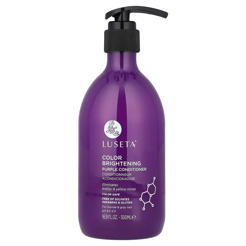 Luseta Beauty Color Brightening, Purple Conditioner, For Blonde & Gray Hair, 16.9 fl oz (500 ml)