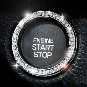 Car Engine Start Stop Button Decorative Ring, 1 Count Rhinestones Decor Car Interior Accessories, Universal Car Interior Accessories, Decorations for Vehicle, Sticker for Cars