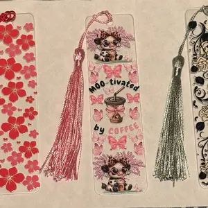 Acrylic Bookmark Live Claim with UVDTF Design and Tassel