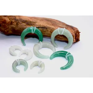 Aventurine Stone Pinchers – Polished Natural Green Septum Gauge - Ear Pinchers