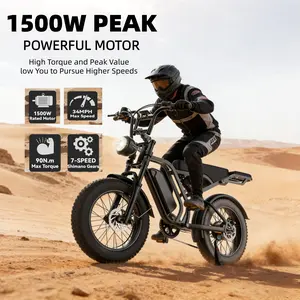 su8-03 Electric ebike |PeakPower 1500W| Full Suspension| TopSpeed 31 MPH | Range 40-70 Miles 48V 18AhRemovable Battery| 2-Seater Design | LED Headlights |20Inch All-Terrain Fat Tires |UL 2849Certified ebike ebike ebikes bicicleta electrica speed Bike gear