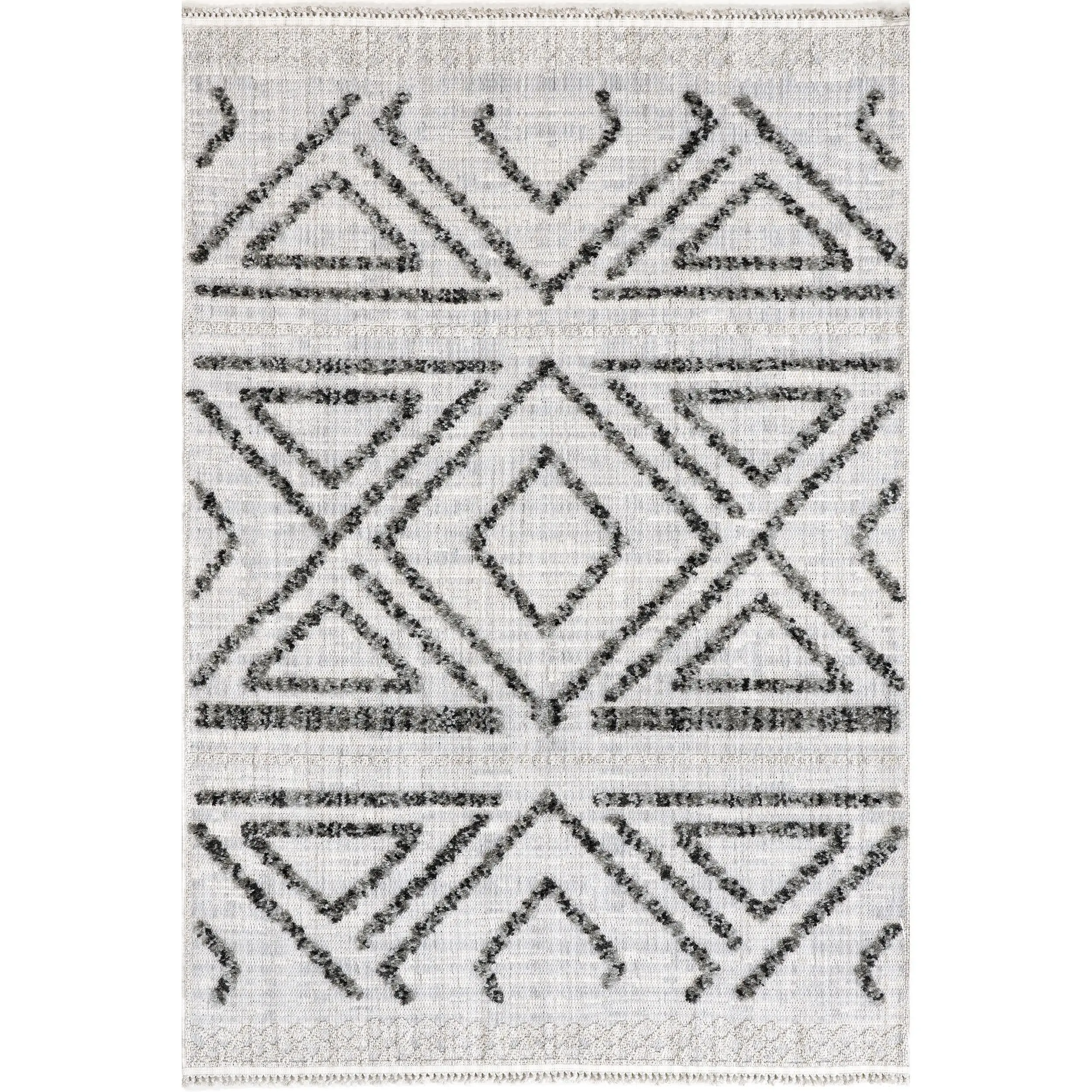 Eilene Geometric Diamond Tasseled Area Rug