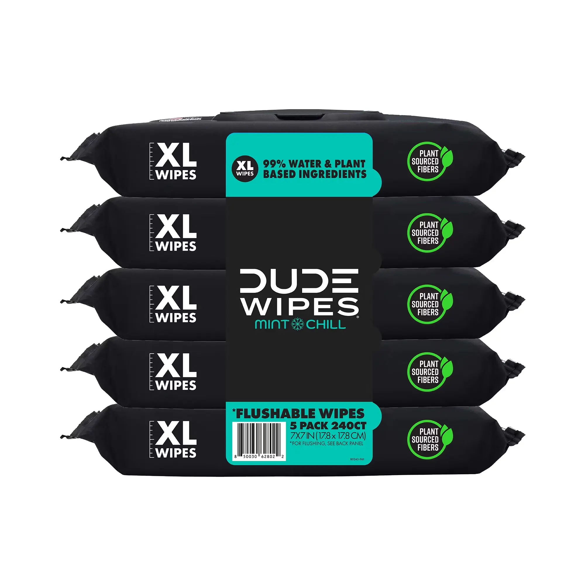 DUDE Flushable Wipes, Extra Large Mint Chill Wet Wipes