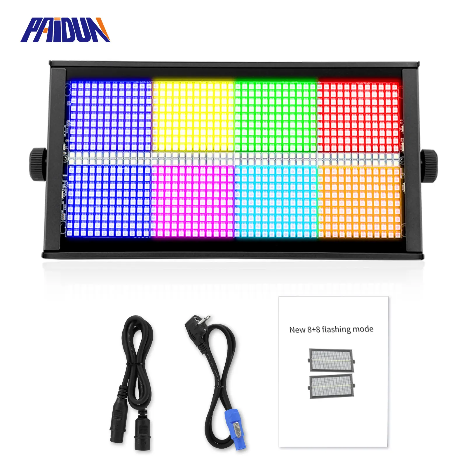 PAIDUN 1000W 8+8 LED RGBW Flash Strobe Pixel Stage Wash Light DMX512 Sound Activated