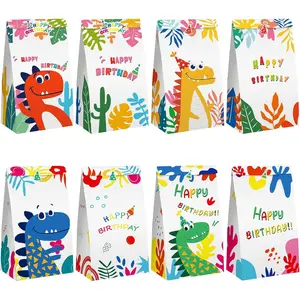 24 count Dinosaur Party Favor Bags, Paper  Bags with Stickers  Bags Dinosaur Goodie Bags for Birthday  Shower