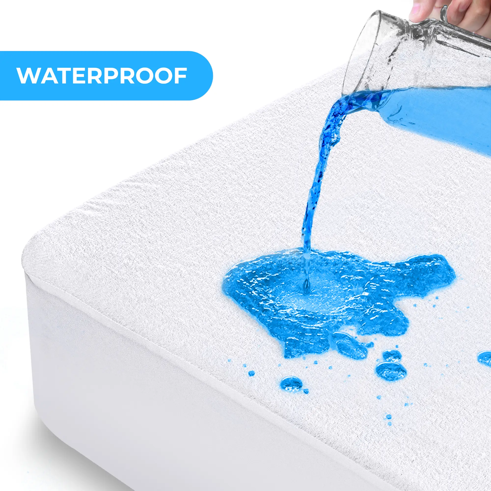 Utopia Bedding Waterproof Terry Mattress Protector, 200 GSM, Terry Cover, Breathable & Stretchable Pockets