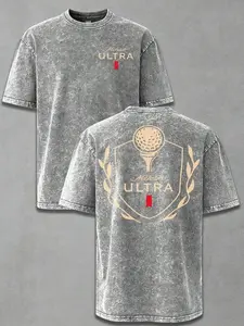 2026 New Arrival Michelob Ultra Golf Ball Wash Cotton Vintage Distressed Oversized Graphic Tee Men's Short Sleeve Pure Cotton T-Shirt Loose Fit, Retro Sports Streetwear Vintage Casual Golf Beer Aesthetic Baggy 100% Cotton Pullover Gift