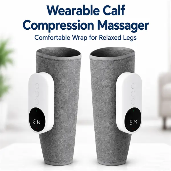 VelCare Calf Compression Massager with Air Compression Massage, Wearable Leg Relaxation Wraps with 3 Button Controls and LED Display, Adjustable Intensity for Tired Legs After Walking, Standing or Work