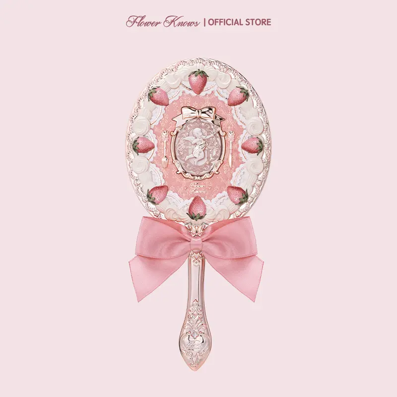 Flower Knows Strawberry Cupid Collection Hand Mirror, Cute Girly Gifts for Teenage Girls, #sohochic, Ideal for Christmas gift, Black Friday
