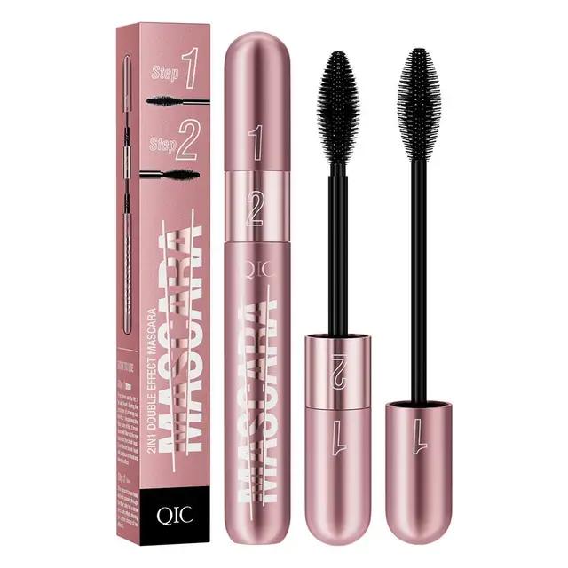 Women 2in1 Black Waterproof Mascara-5X Long Lasting 4D Lash for Beauty Charming Eye Makeup, All-in-One Mascara lady Smooth Gel mascara maybelline sky high maybelline sky high mascara blush matte wands liftingmascara