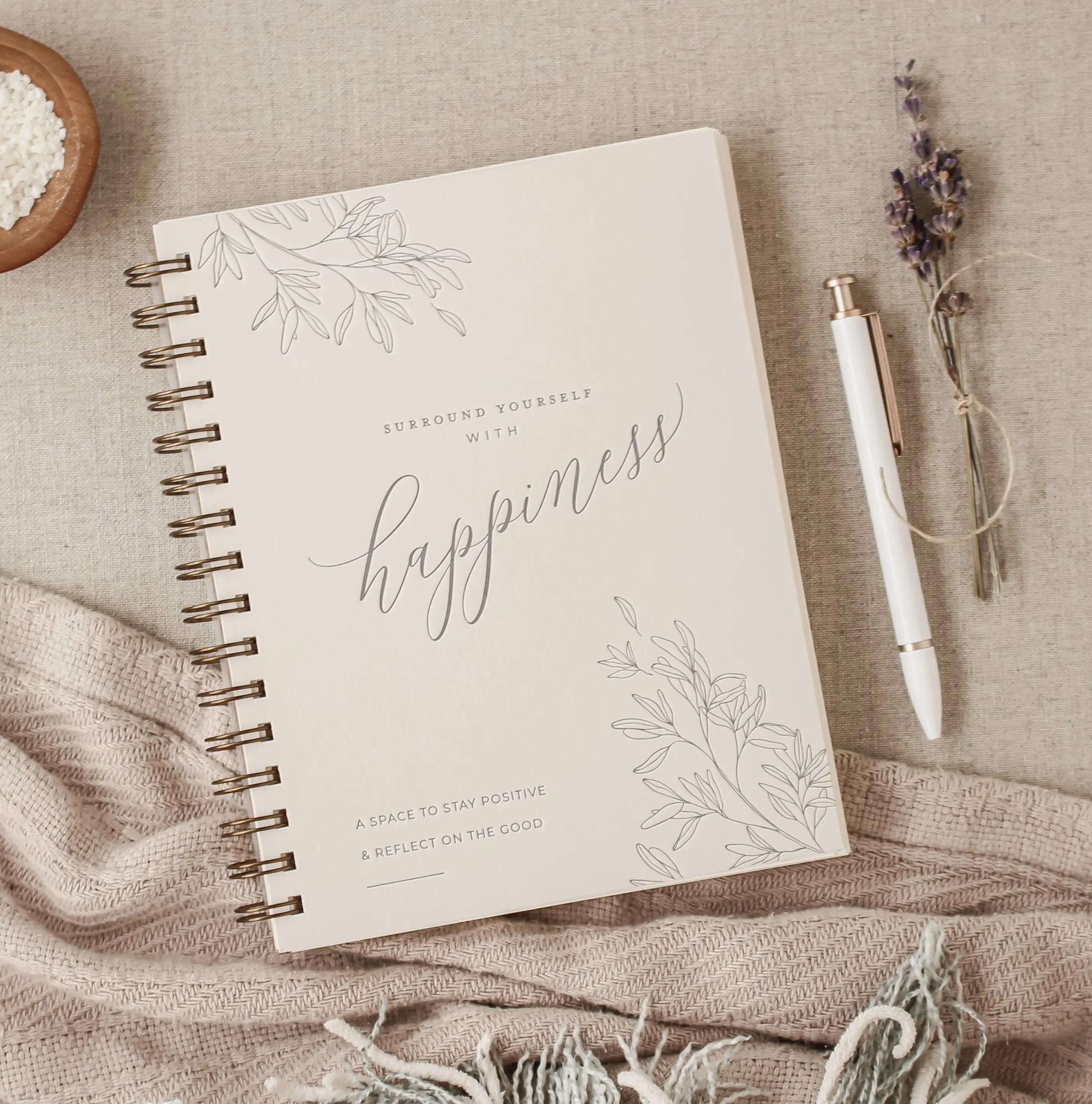 Surround Yourself with Happiness // A Daily Journal to Manifest Happiness, Gratitude, and Personal Growth journal