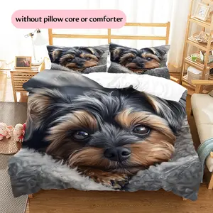 Yorkshire Terrier  Printed bedding set, duvet cover and pillowcases, home decor, Christmas decoration, bedroom duvet cover, Christmas gift, birthday gift (1 * duvet cover + 2 * pillowcases,