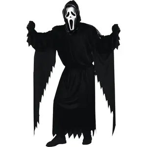 Fun World Mens Adult Scream Ghost Face Costume Black One Size US Halloween Party Outfit Menswear Clothes Perfect for Spooky Look