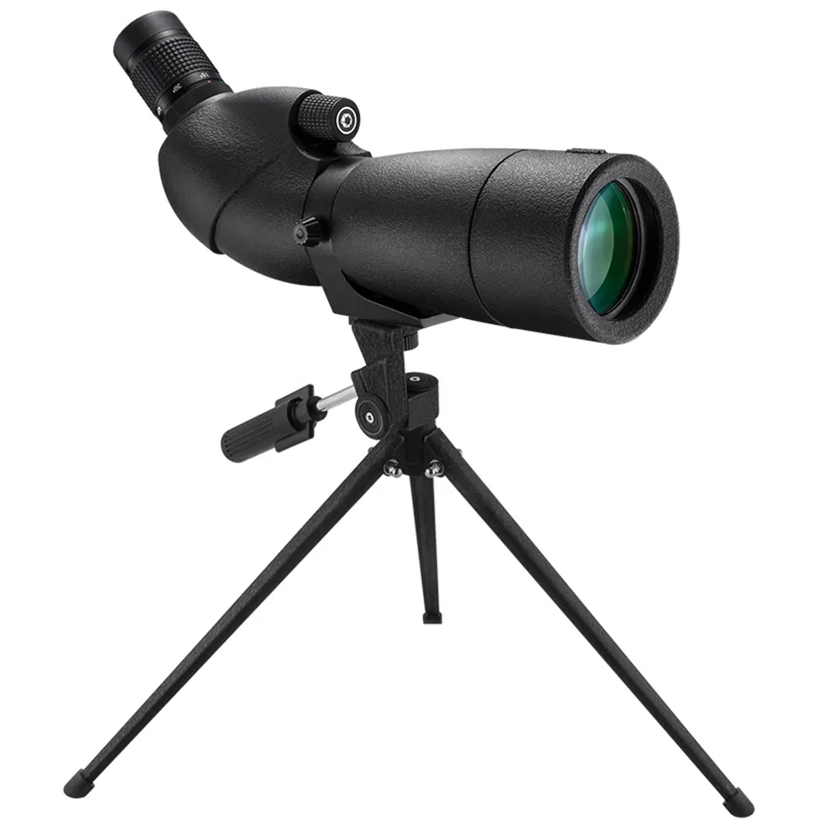 Barska 20-60x65 Water Proof Level Spotting Scope with Tripod, Angled, Porro Prism, Multicoated, Waterproof, Fogproof, Black Matte