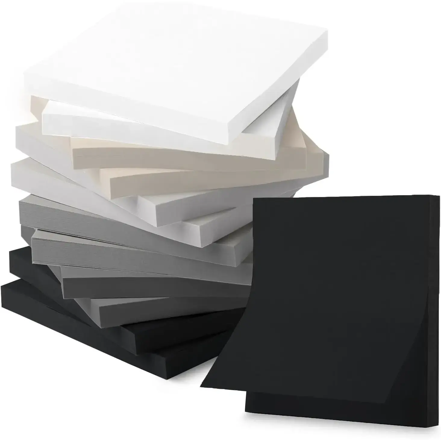 Greyish Tones Adhesive Sticky Notes, 3”x3” Size, 12 Pads (600 Sheets Total), Color-Coded Sticky Labels for Office Stationery Supplies, Adhesive Stickers
