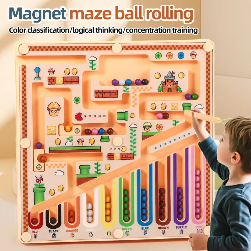 A Magnetic Maze Advanced Puzzle Toy for Children, Enhances Mathematical and Logical Thinking, Cognitive Education, Visual and Intellectual Development, and Promotes Hands-On and Brain-Engaging Activities
