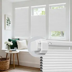 Allesin Zen Custom No Drill No Tools Top Down Bottom Up Cellular Shades,Blackout Cordless Window Blinds for Indoor Windows,Easy to Install Honeycomb Blinds,Premium Fabric Multiple Color Options