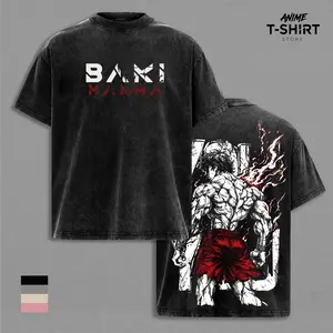 Baki Hanma Baki Vintage Washed T-Shirt, Relaxed Fit, Heavyweight Cotton, Unisex Streetwear Casual Wear, Martial Arts Graphic Tee, Gift for Anime Fans
