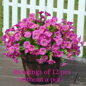 Artificial Flower, Simulated 7-head Eucalyptus Morning Glory Fake Flower, Decorative Flowers for Home Garden Outdoor Decoration, Fruit, Lifelike Artificial Flower