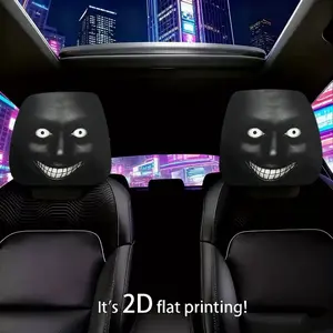 2pcs 11x10.2 inch Black shadow Pattern Car headrest covers, Universal, easy to install, durable car interior seat accessories, Car interior decoration, 3.19CYJ-10