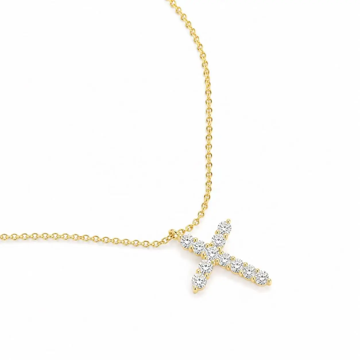 Round Cut Moissanite Pendant Necklace, Gold-Plated, GRA Certificate