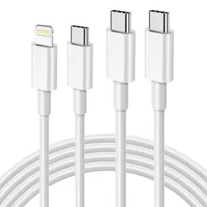 USB C Charger Cable for iPhone15 14 13, Super Fast Charging 60W USB C to USB C Cable and 20W USBC for Lightning Cord for iPhone 15 to 8
