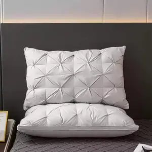1 pcs Luxury Hotel Quality Pillow, Deep Sleep Neck Support, Non-Collapse Pillow Core for All Seasons, 100% Polyester Filling, Suitable for Side, Back,Stomach Sleepers, Grey
