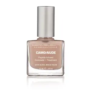 Dermelect Camo-Nude Concealer + Treatment - Base Coat with Keratin Protein, Biotin, Strengthening, Smoothing Treatment for Nail Ridges 0.4 oz Nail Art Nail Care
