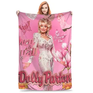 Dolly Parton's stylish printed plush throw blanket is suitable for all seasons and makes an ideal gift for the sofa, bedroom, or office.